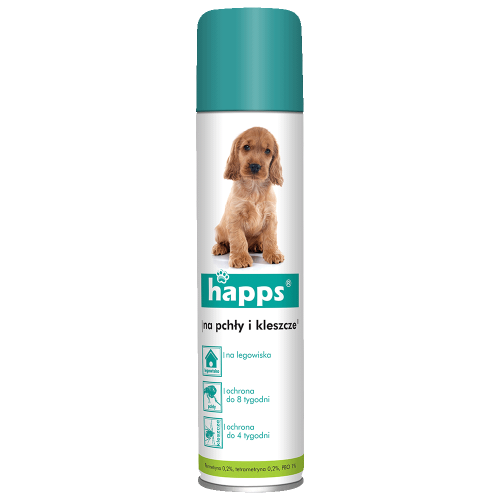 8cc652243d41b5bda5fb1a98b827a173.png Happs spray na pchły i kleszcze