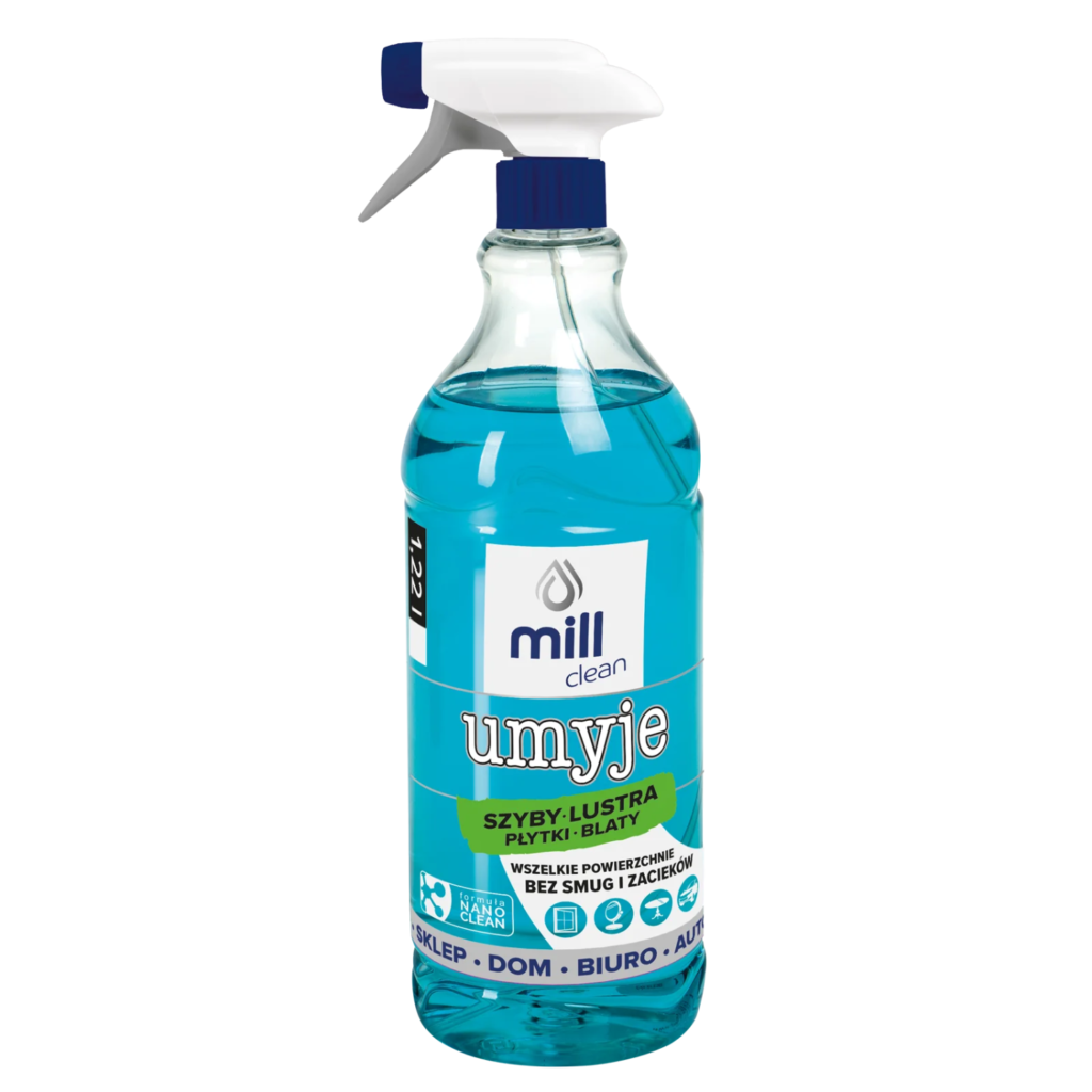 MILL clean UMYJE – płyn do mycia szyb, luster, glazury - Opakowanie 1,22l