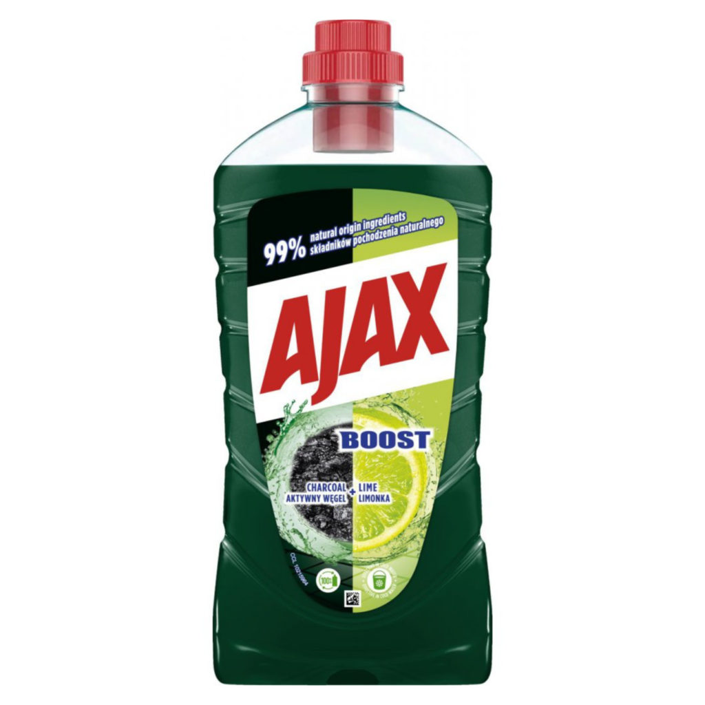 AJAX BOOST Płyn uniwersalny do mycia podłóg Węgiel Aktywny&Limonka - Opakowanie 1l