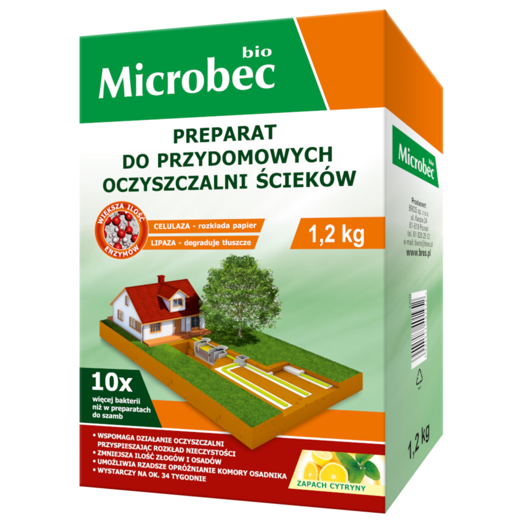 BROS - Microbec Aktywator do przydomowych oczyszczalni ścieków - Opakowanie 1,2kg