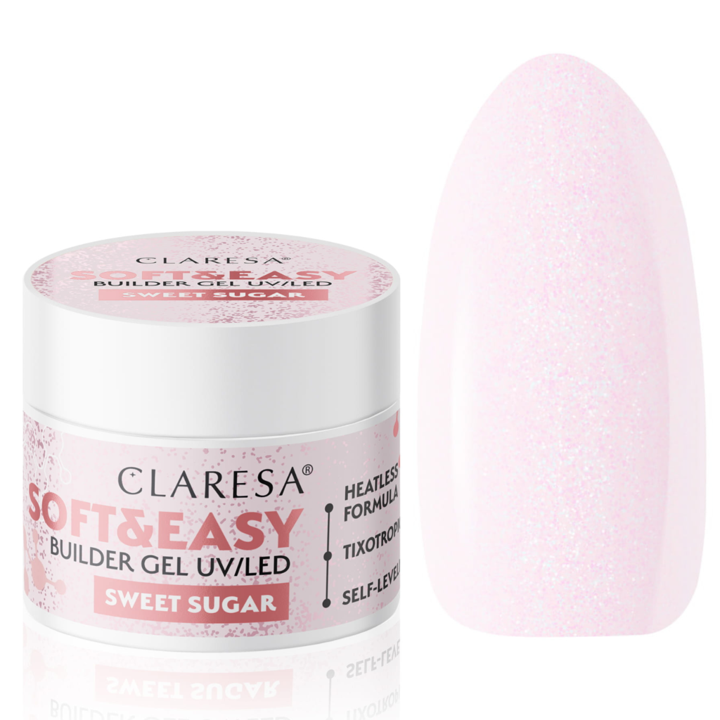 Claresa Żel budujący SOFT&EASY BUILDER GEL - odcień SWEET SUGAR - Opakowanie 90g
