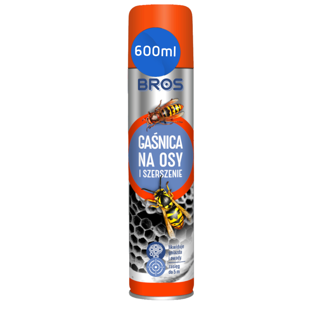 BROS - Aerozol XXL do zwalczania osy i szerszenie oraz niszczenia ich gniazd gaśnica - opakowanie 600ml
