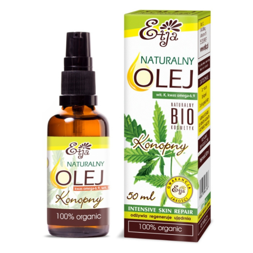 ETJA - Olej Konopny BIO 100% Naturalny - pojemność 50 ml