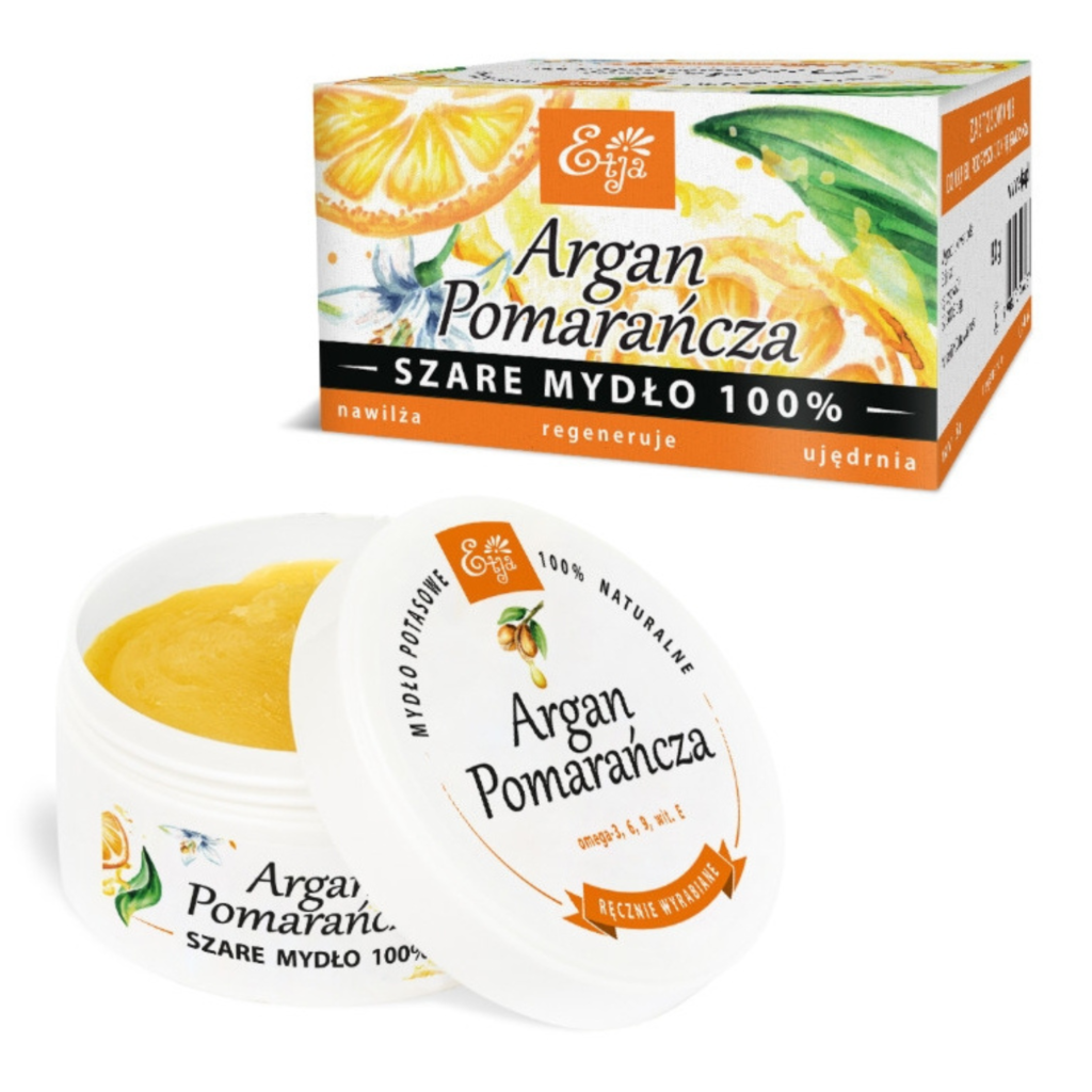ETJA - Szare Mydło Argan & Pomarańcza - Opakowanie 80g