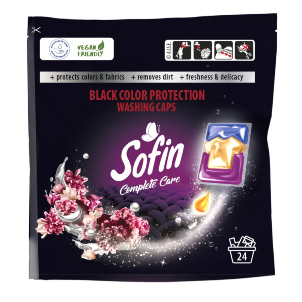 Sofin Black Color Protection Kapsułki do Prania Ciemnych Tkanin - Opakowanie 24szt