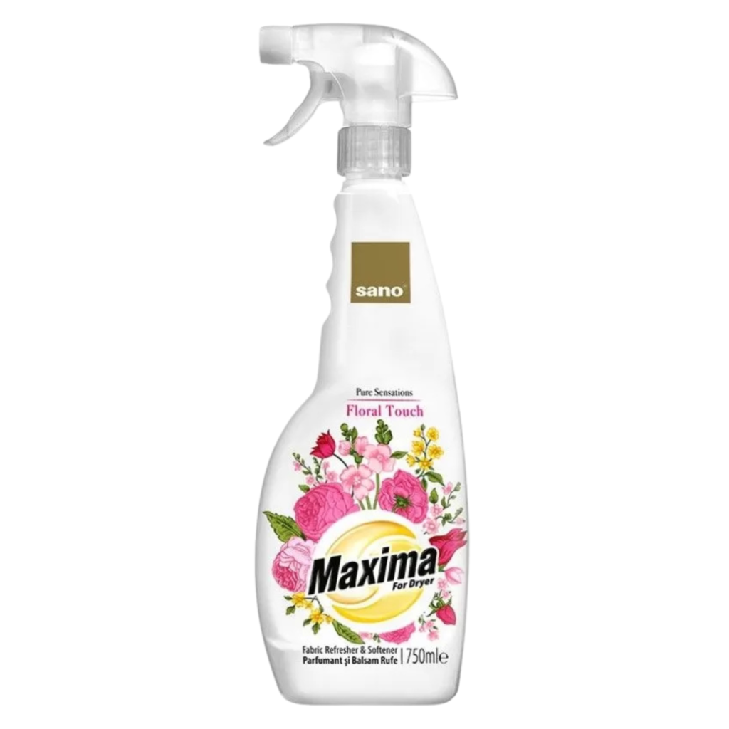 SANO MAXIMA FABRIC FLORA TOUCH Odświeżacz i zmiękczacz do tkanin - Opakowanie 750ml