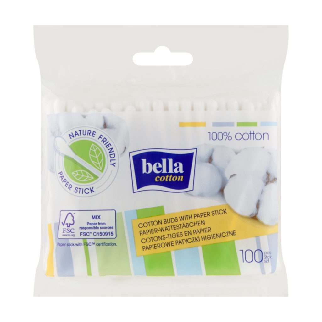 Bella Patyczki higieniczne Papierowe Zapas - Opakowanie 100szt