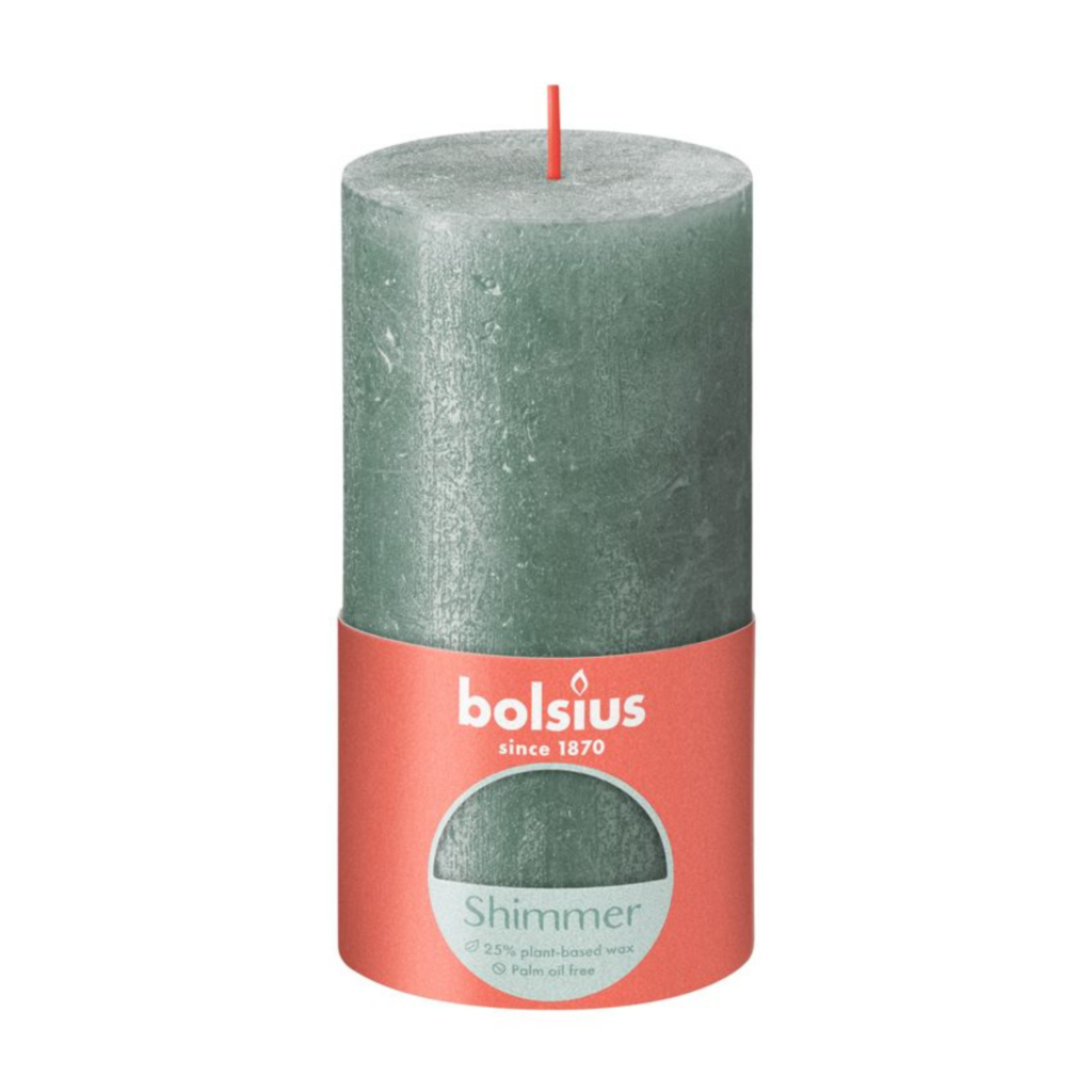 Bolsius Świeca Rustic 130/68 Shimmer kolor / zapach lazurowy - Opakowanie - 1 szt.