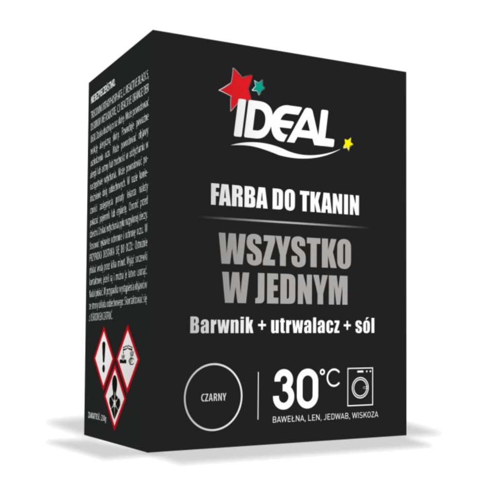 Ideal farba do tkanin mini Czarny - Opakowanie 230g